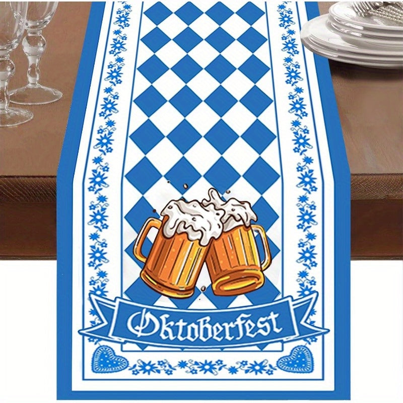 Oktoberfest Tafelläufer Bayerisches Rautenmuster, Tischdeko