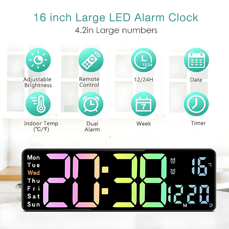 DigitalClock Helligkeitsstufen Nahaufnahme