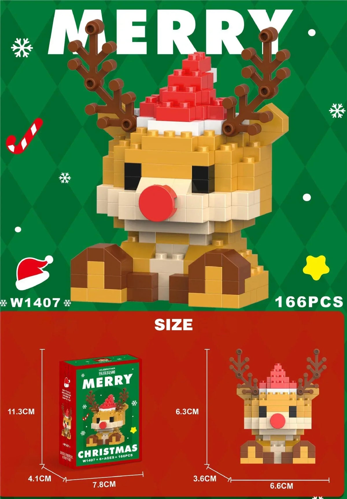 Weihnachts-Mikrobausteine 2er-Set – Bastelspaß für Kinder