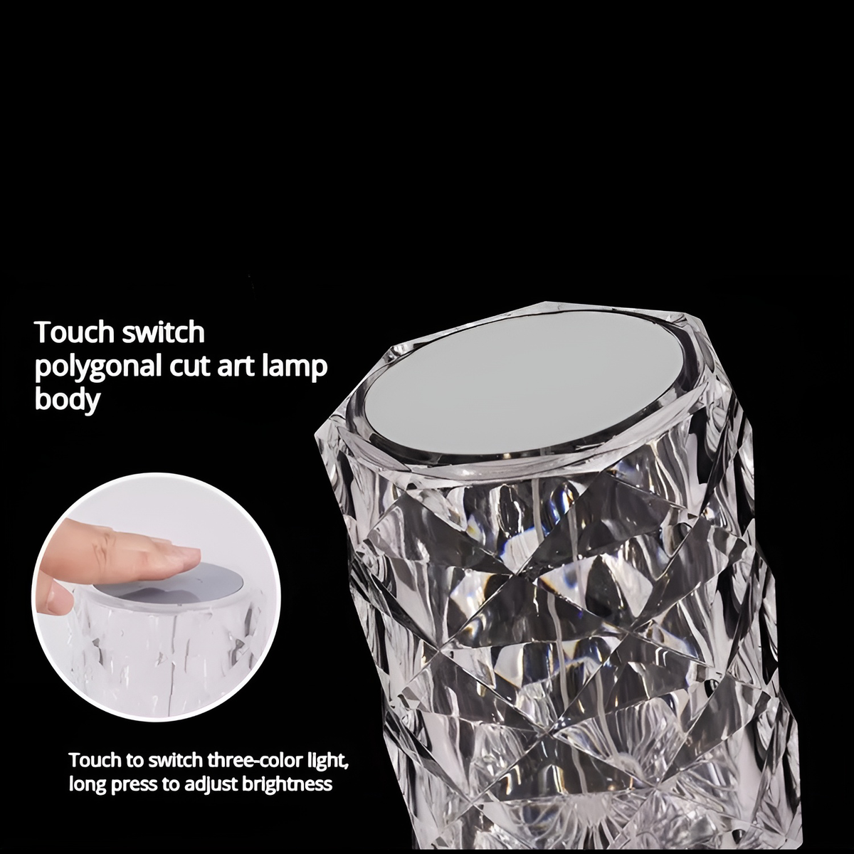 SparkleLamp Kristall-LED-Lampe mit Fernbedienung, Beleuchtete Wandmuster