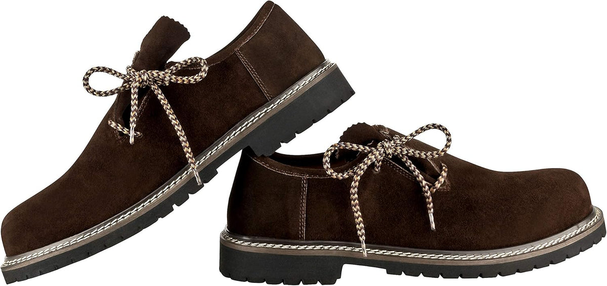 Haferlschuhe Herren Oktoberfest, Trachtenschuhe Wildleder Schwarz