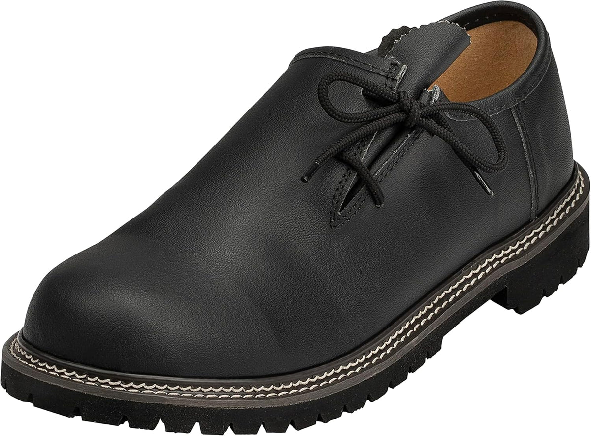 Haferlschuhe Herren Oktoberfest, Trachtenschuhe Wildleder Schwarz