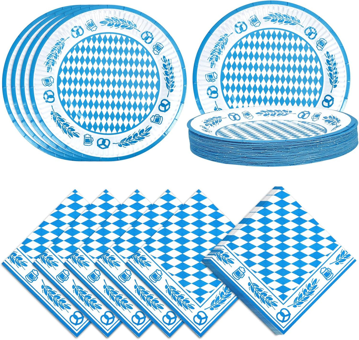 Oktoberfest Tischdeko-Set, Servietten & Bierdeckel 80-teilig
