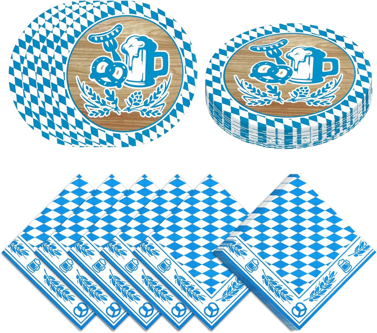 Oktoberfest Tischdeko-Set, Servietten & Bierdeckel 80-teilig