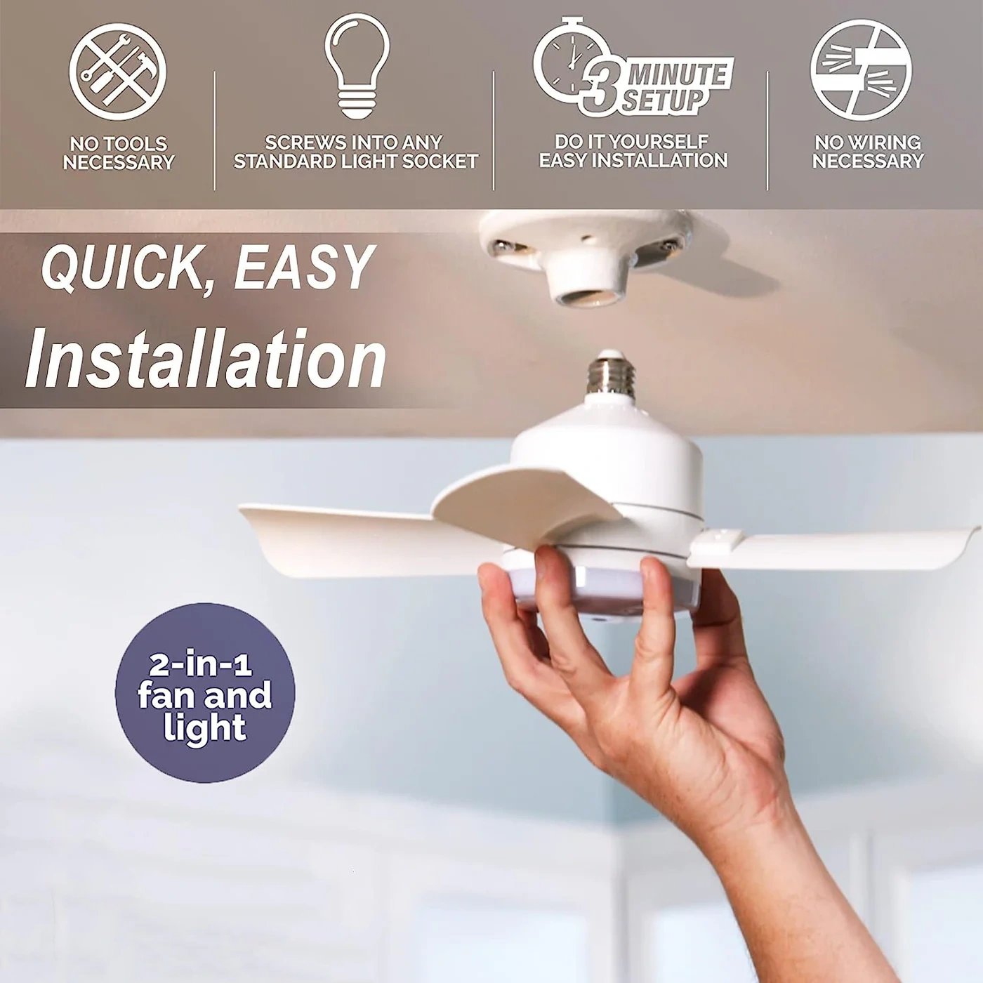 IlluminatedFan – 2-in-1 Kühlventilator mit LED-Licht, Fassungsmontage