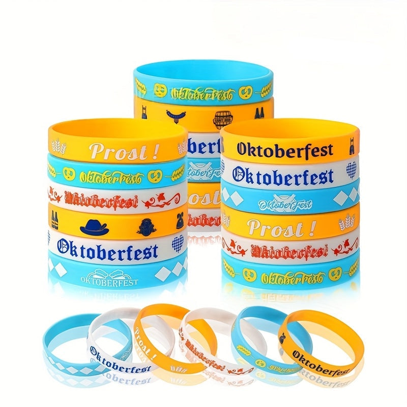Oktoberfest Silikon Armbänder, Party Accessoire 24er-Set