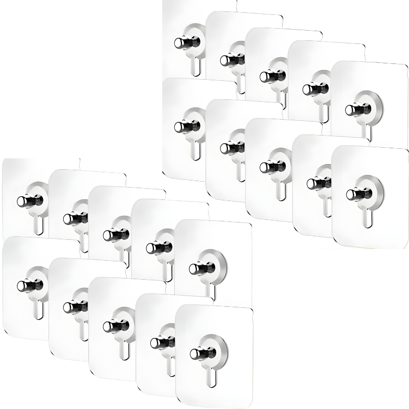 Selbstklebende Haken ohne Bohren – Transparent, 20er Set