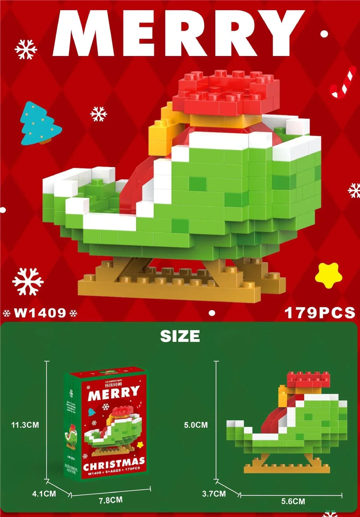 Weihnachts-Mikrobausteine 2er-Set – Bastelspaß für Kinder
