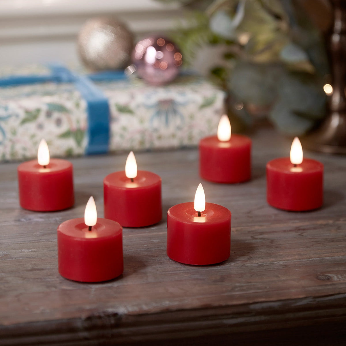 LED-Votivkerzen Set Echtwachs – 6er rot