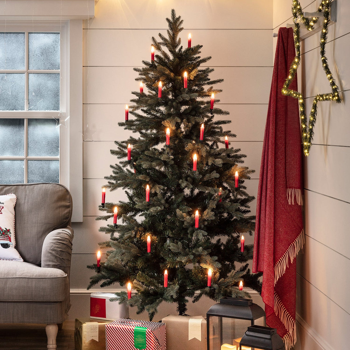 LED-Weihnachtsbaumkerzen Set – 20er rot