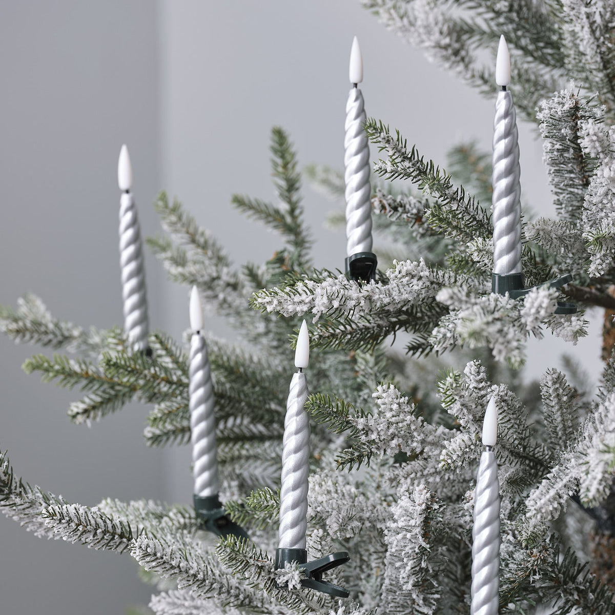 LED-Weihnachtsbaumkerzen Silber Set – 10er