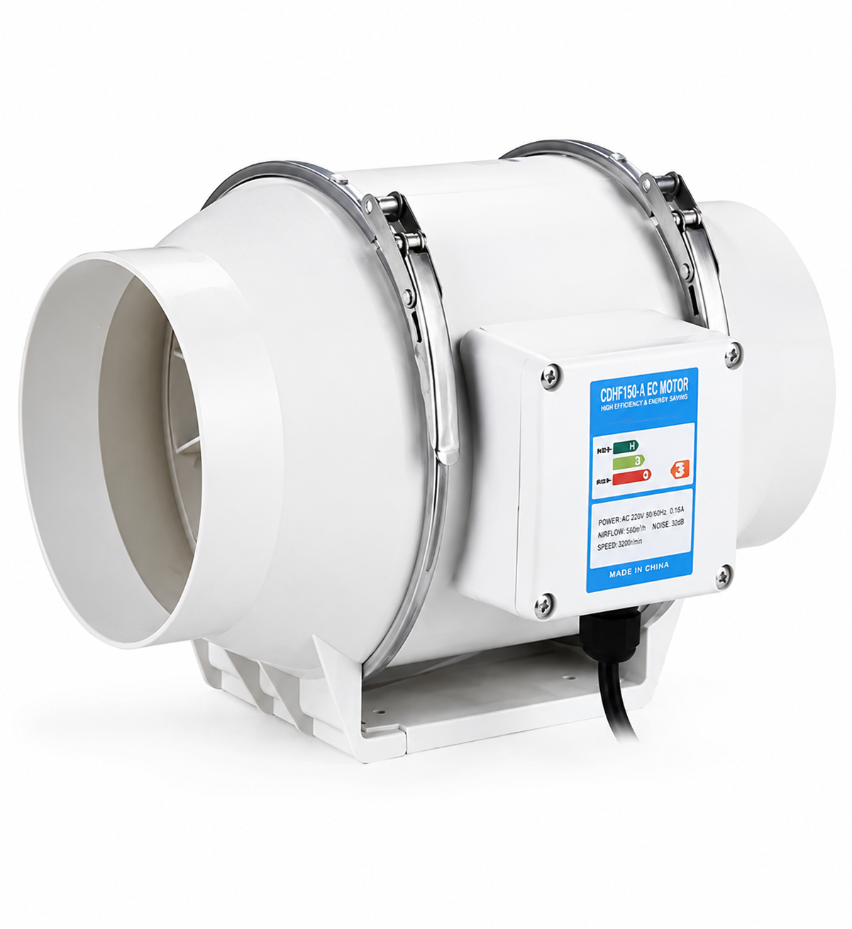 Rohrventilator Inline-Kanalventilator für Bad und Küche