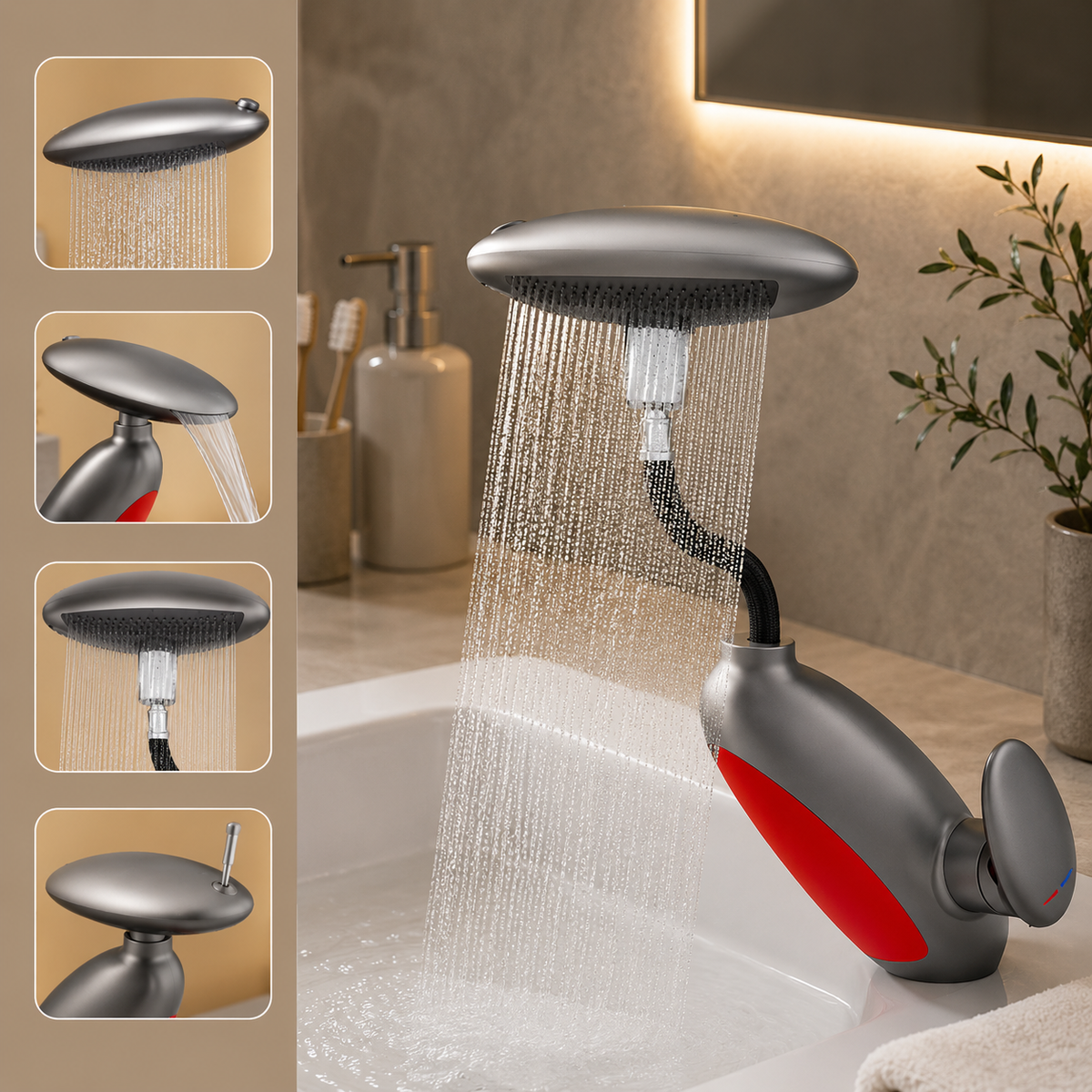 Wasserhahn Design mit Warm- und Kaltwasserhebel