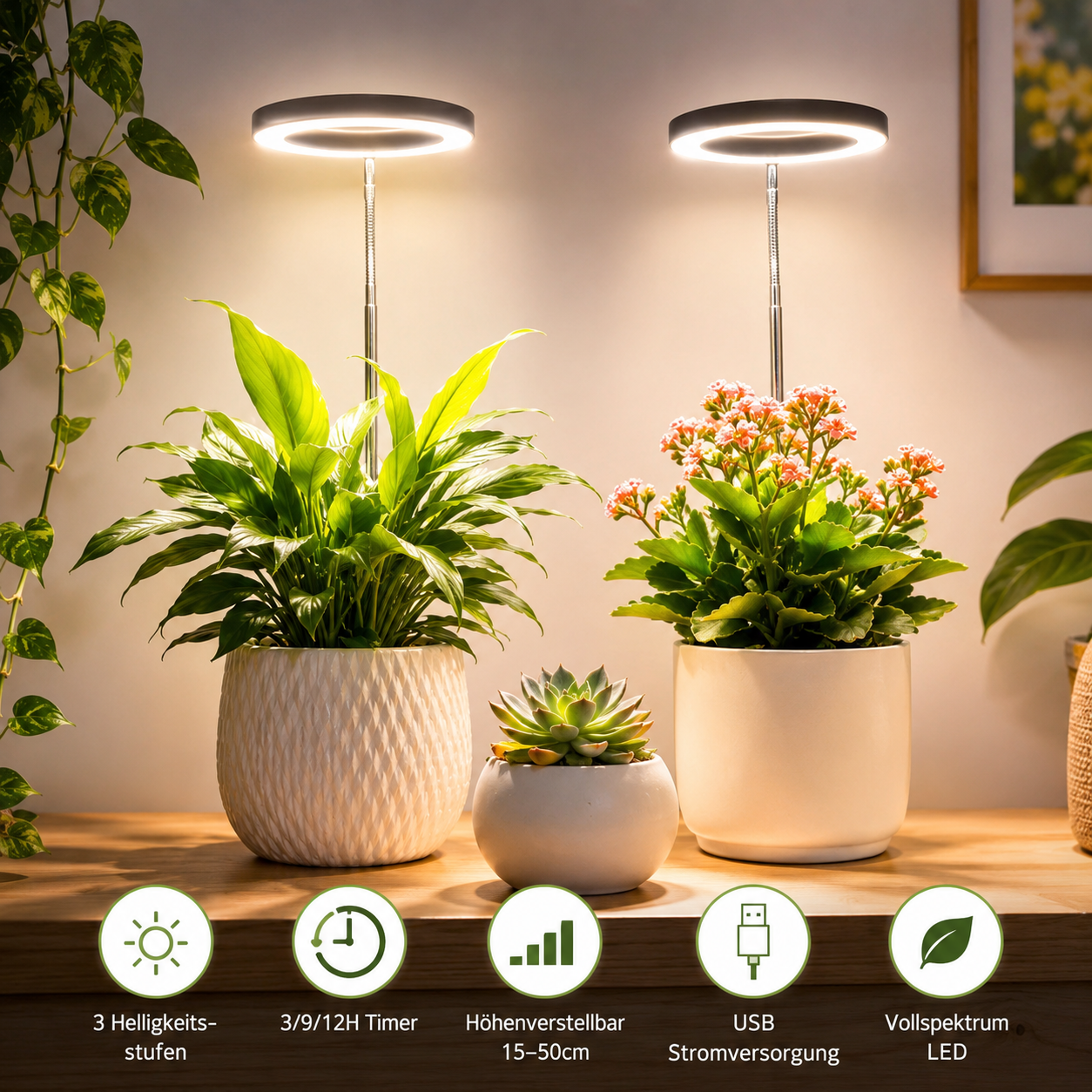LED Pflanzenlampe für Zimmerpflanzen – Verstellbar