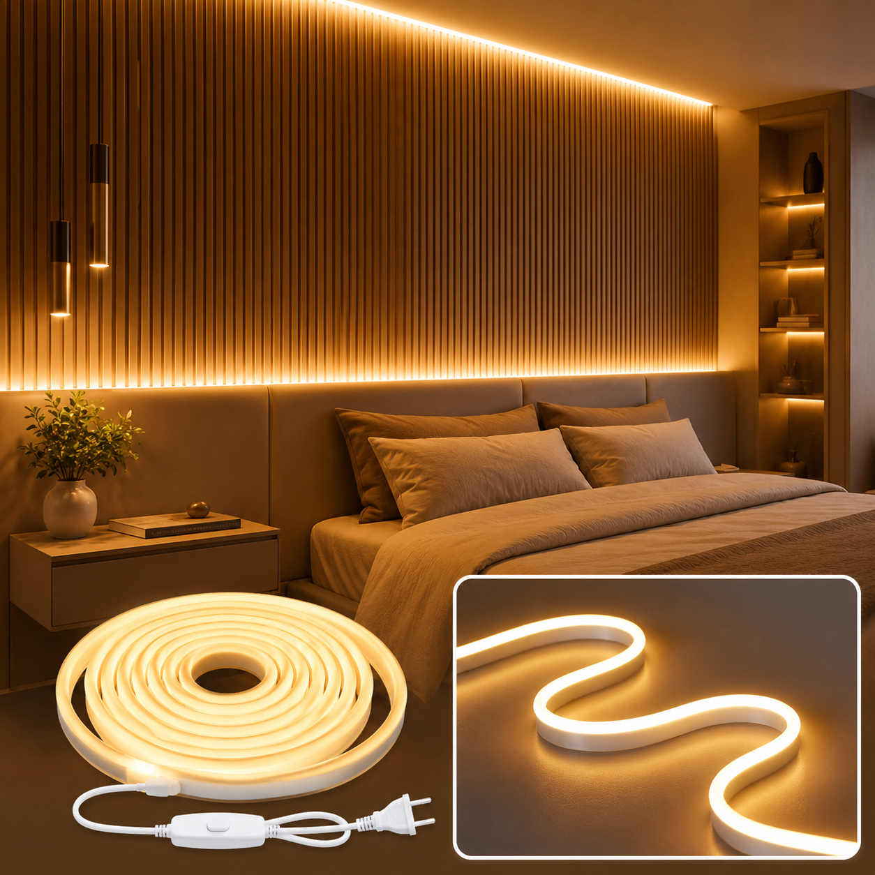 Flexible LED Neon Lichtleiste – Warmweiß, Neutralweiß