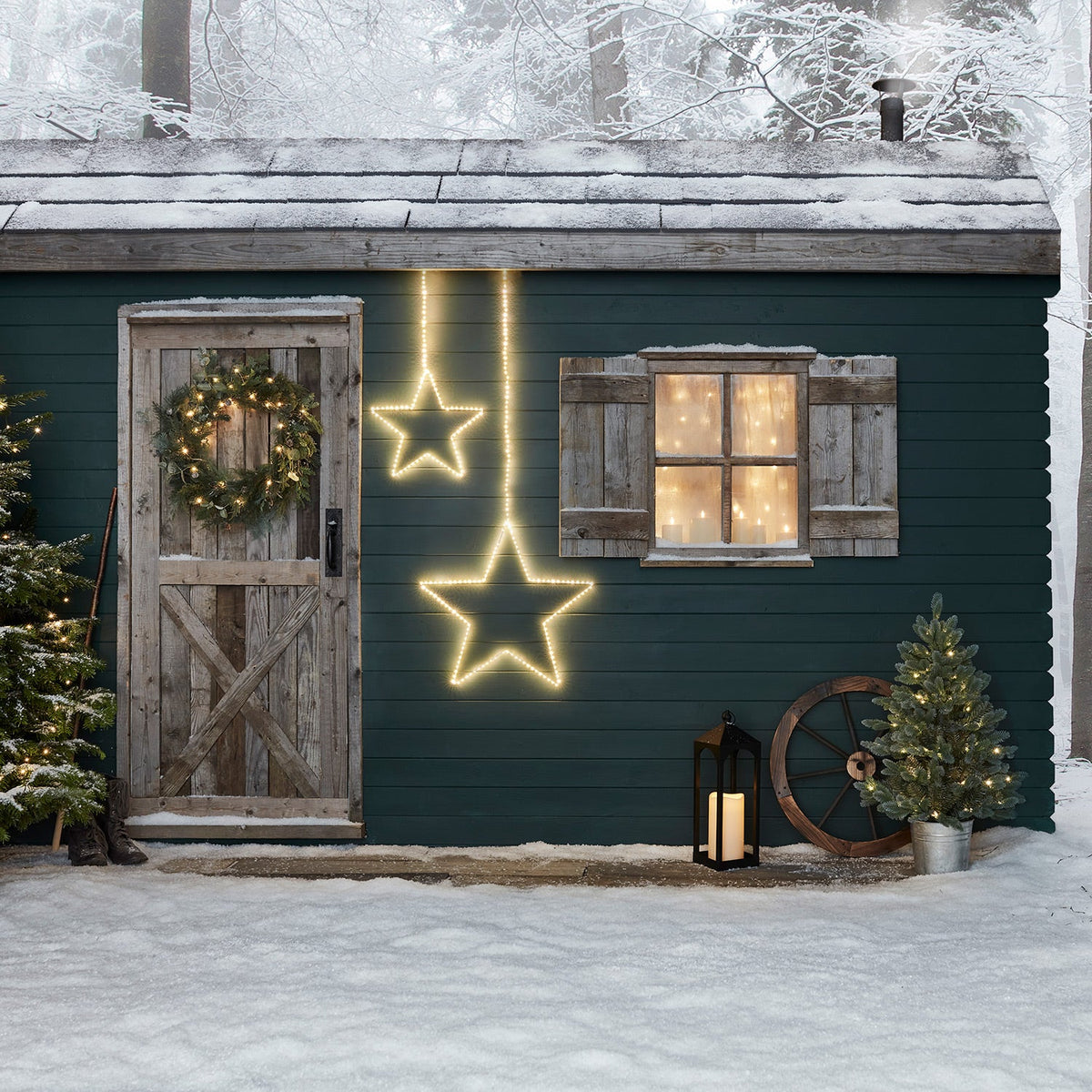LED Stern Weihnachtsbeleuchtung Außen – 58cm Silhouette