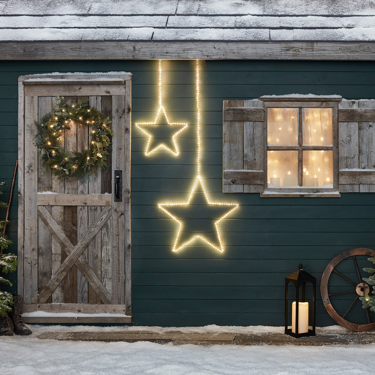 LED-Stern Duo Weihnachtsbeleuchtung Außen