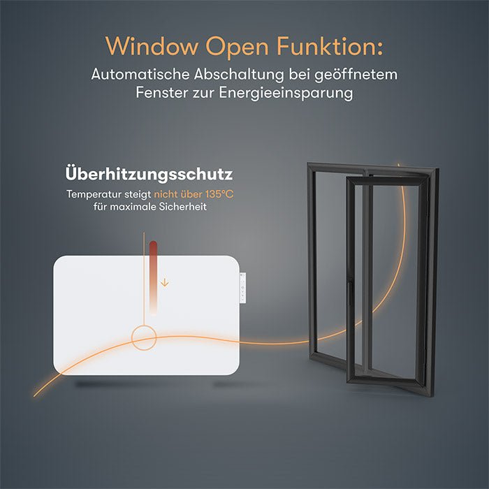 Metall-Infrarotheizung mit Smart-Thermostat