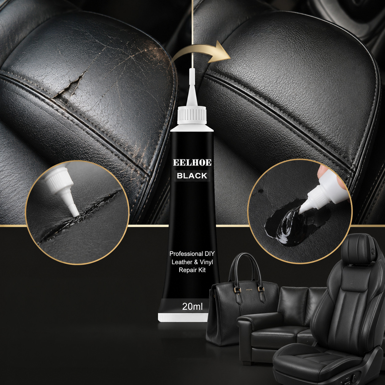 Leder Reparatur Gel für Autositze, Möbel & Taschen