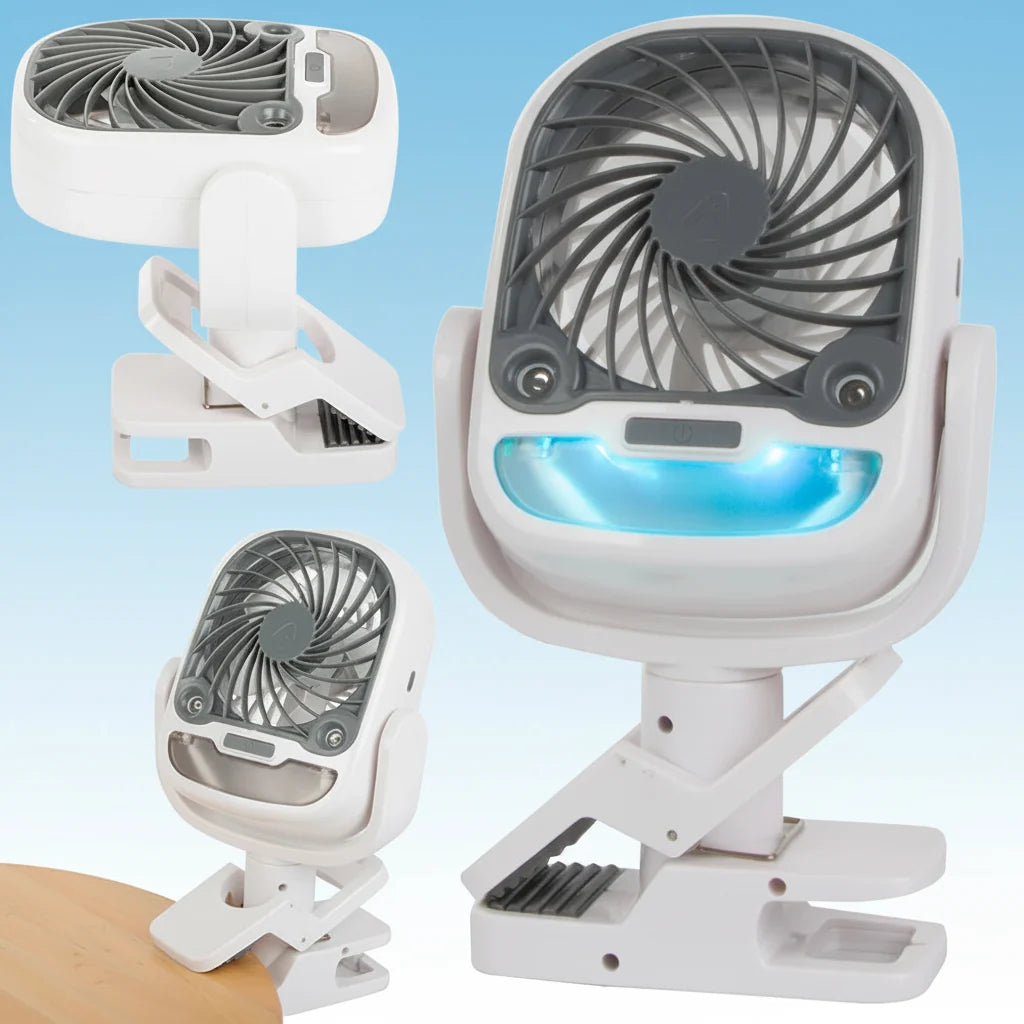 Mini-Ventilator Clip- und Verstellmechanismus