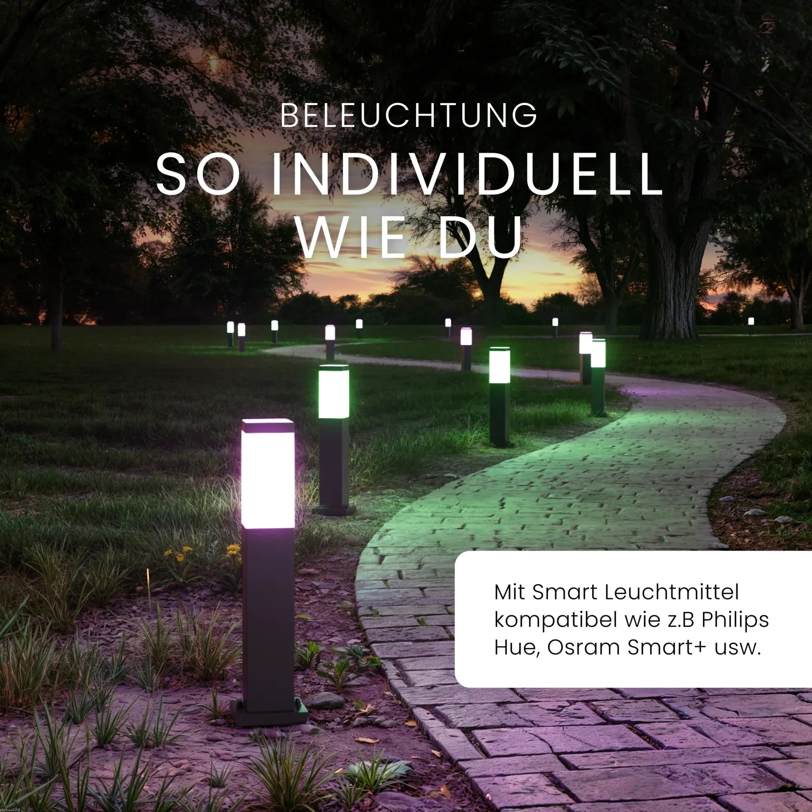 Wegeleuchte TAVO im Gartenweg installiert