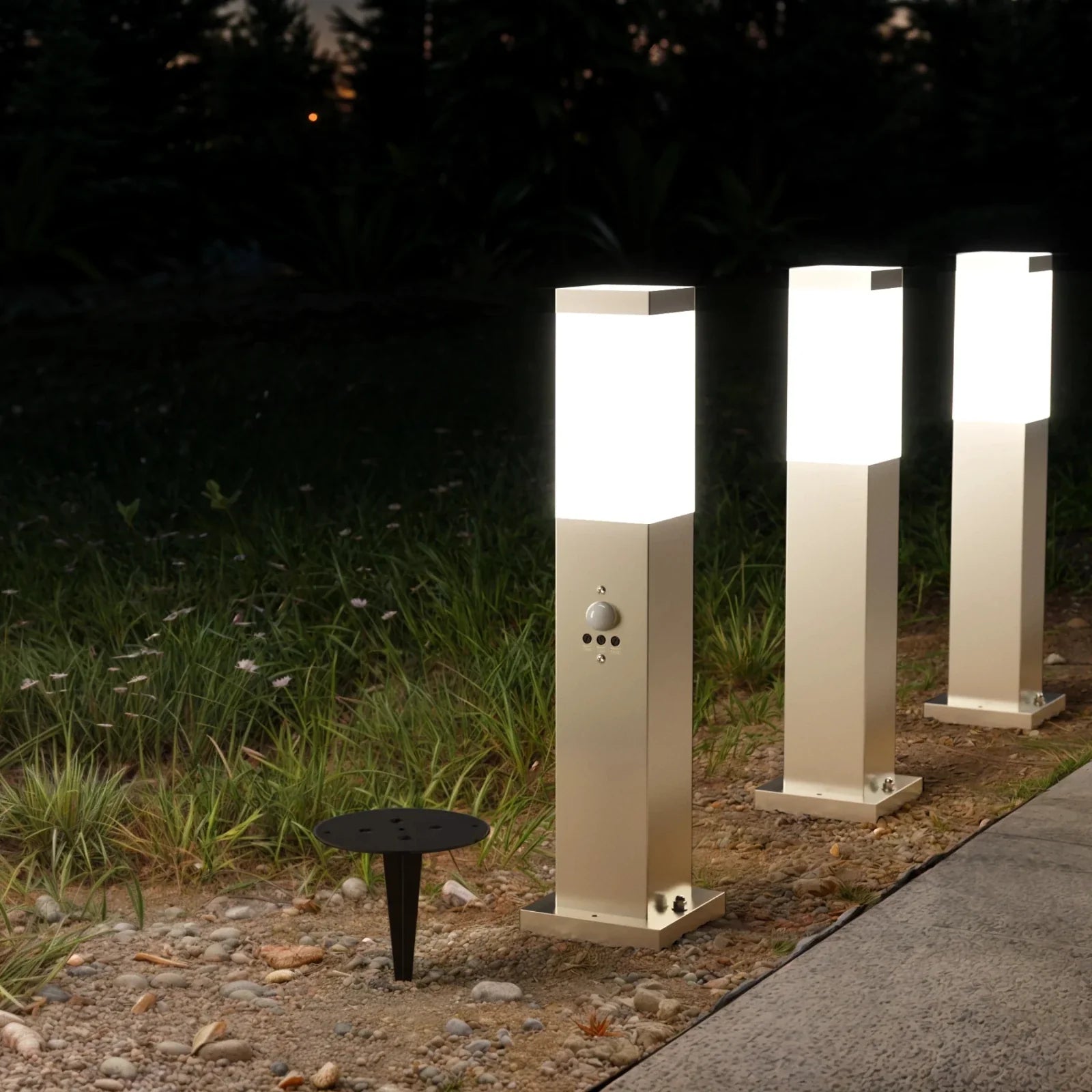 Wegeleuchte TAVO mit Sensor Farbe Edelstahl