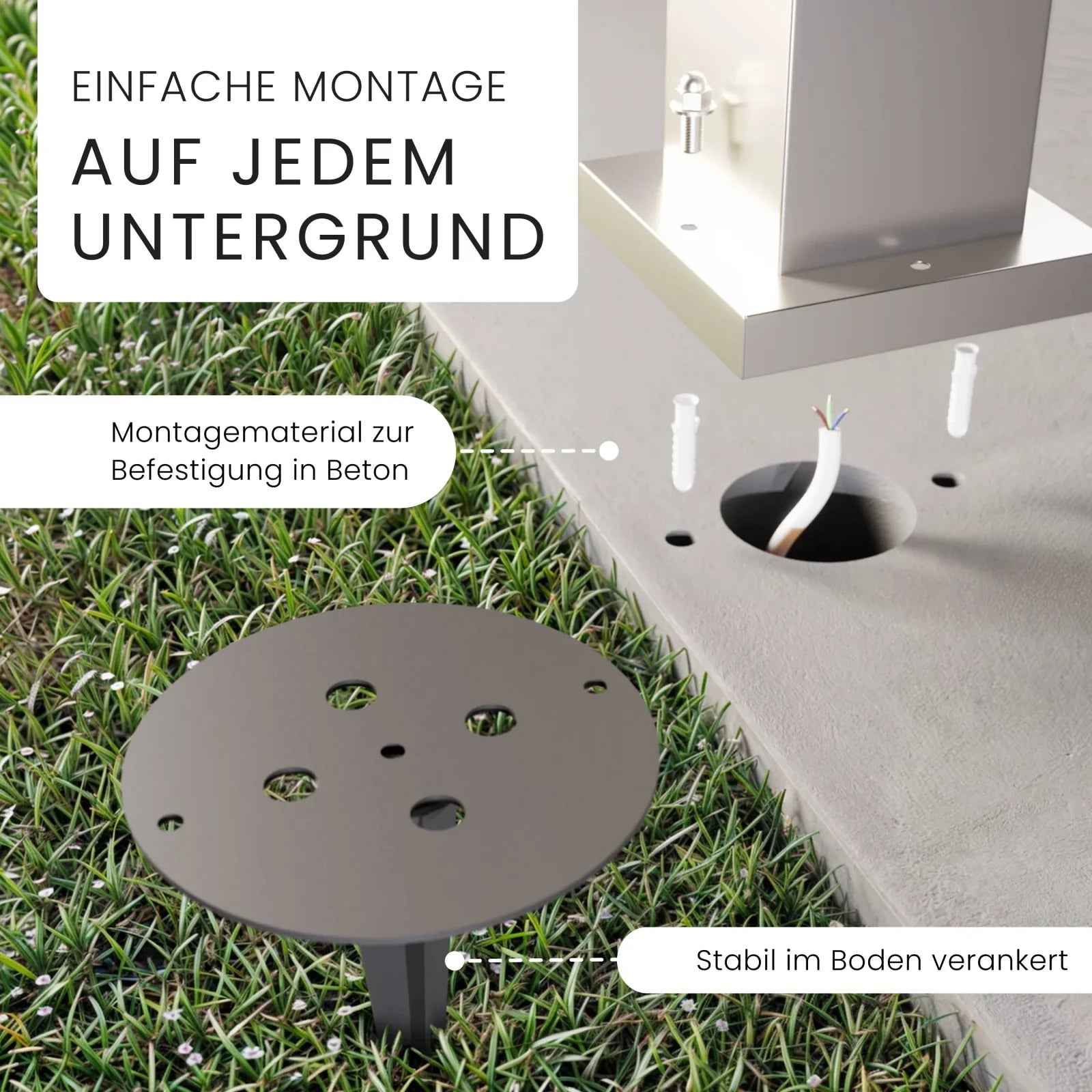 Wegeleuchte TAVO mit Sensor im Gartenweg installiert