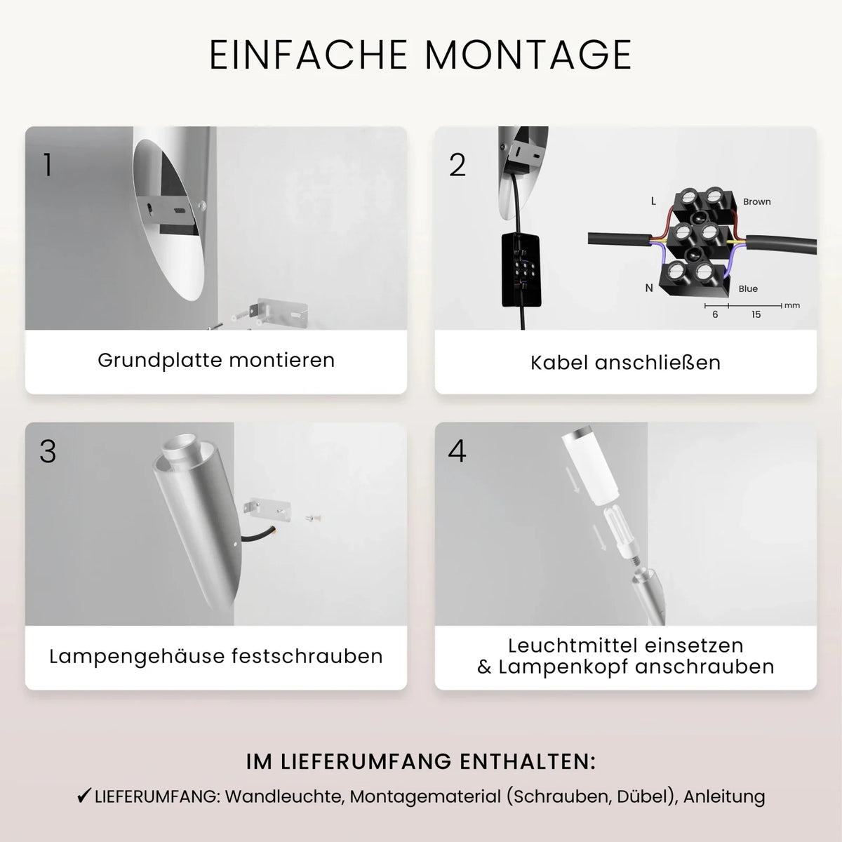 Wandleuchte WAVO Fackeloptik 360°, IP44