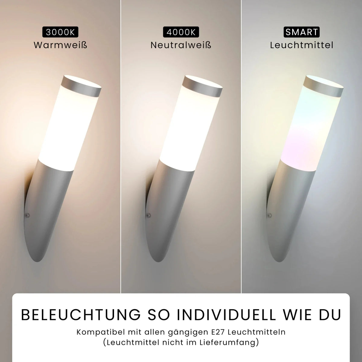 Wandleuchte WAVO Fackeloptik 360°, IP44