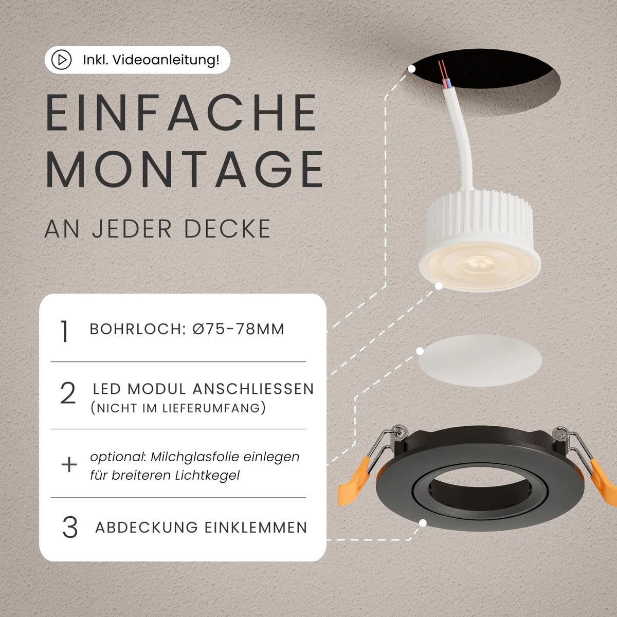 Einbaustrahler NUO Nahaufnahme Gehäuse
