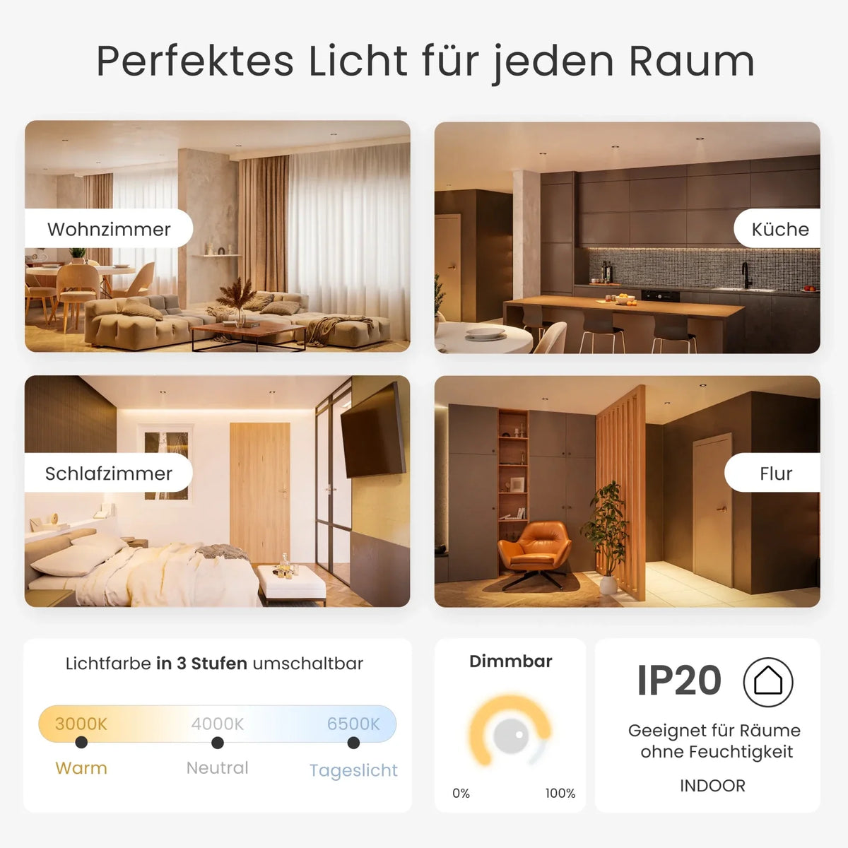 Einbaustrahler NUO in Decke eingebaut
