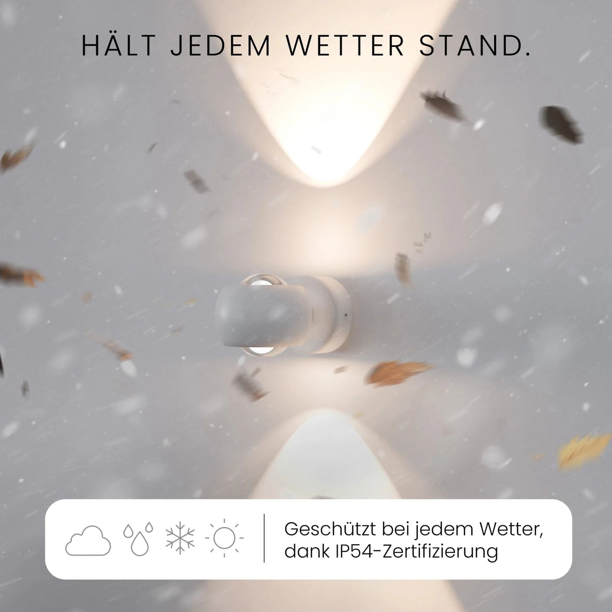 Wandleuchte ORVA bei Nacht leuchtend