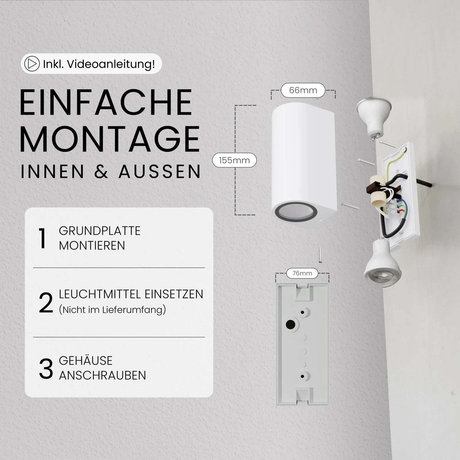 Wandleuchte VAYA DUO Up-&-Down-Light, 2x GU10, IP54