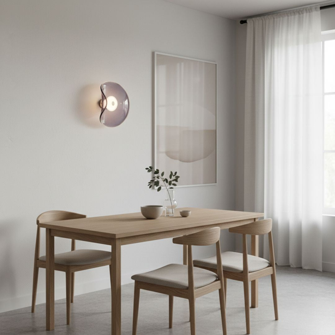 Glas-Wandleuchte LED Lichtstreuung Nahaufnahme