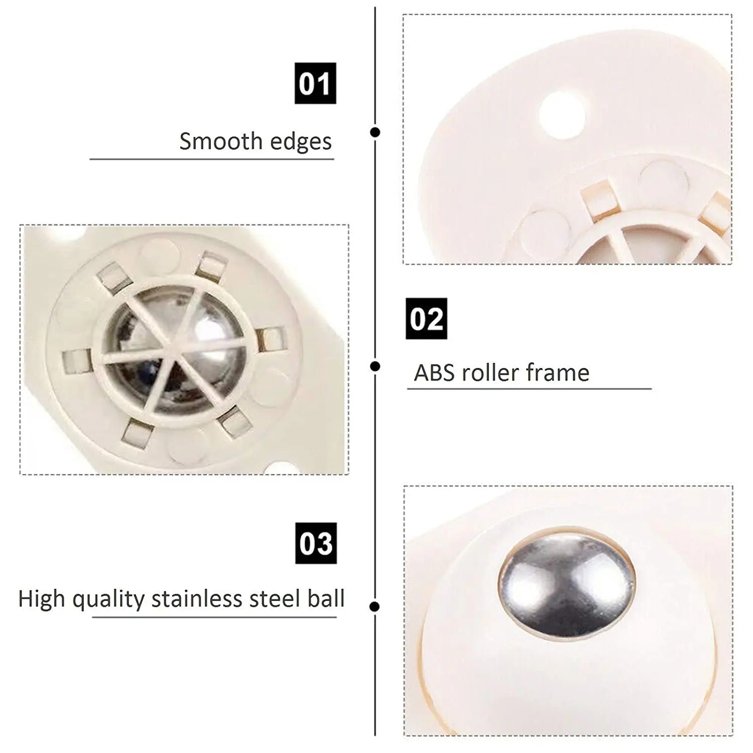 FurnitureWheels – Selbstklebende 360° drehbare Möbelräder
