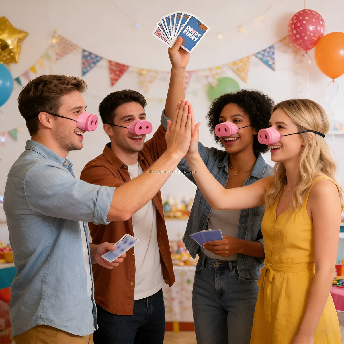 SnortBurst Partyspiel Mit Quietschenden Schweinenasen