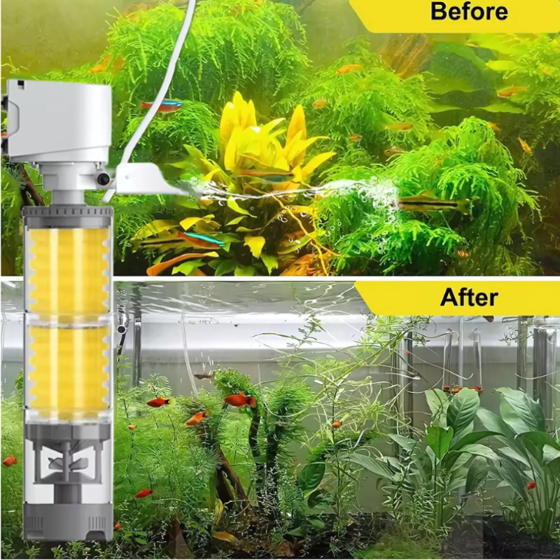 AquariumFilter Vergleich vorher und nachher im Aquarium
