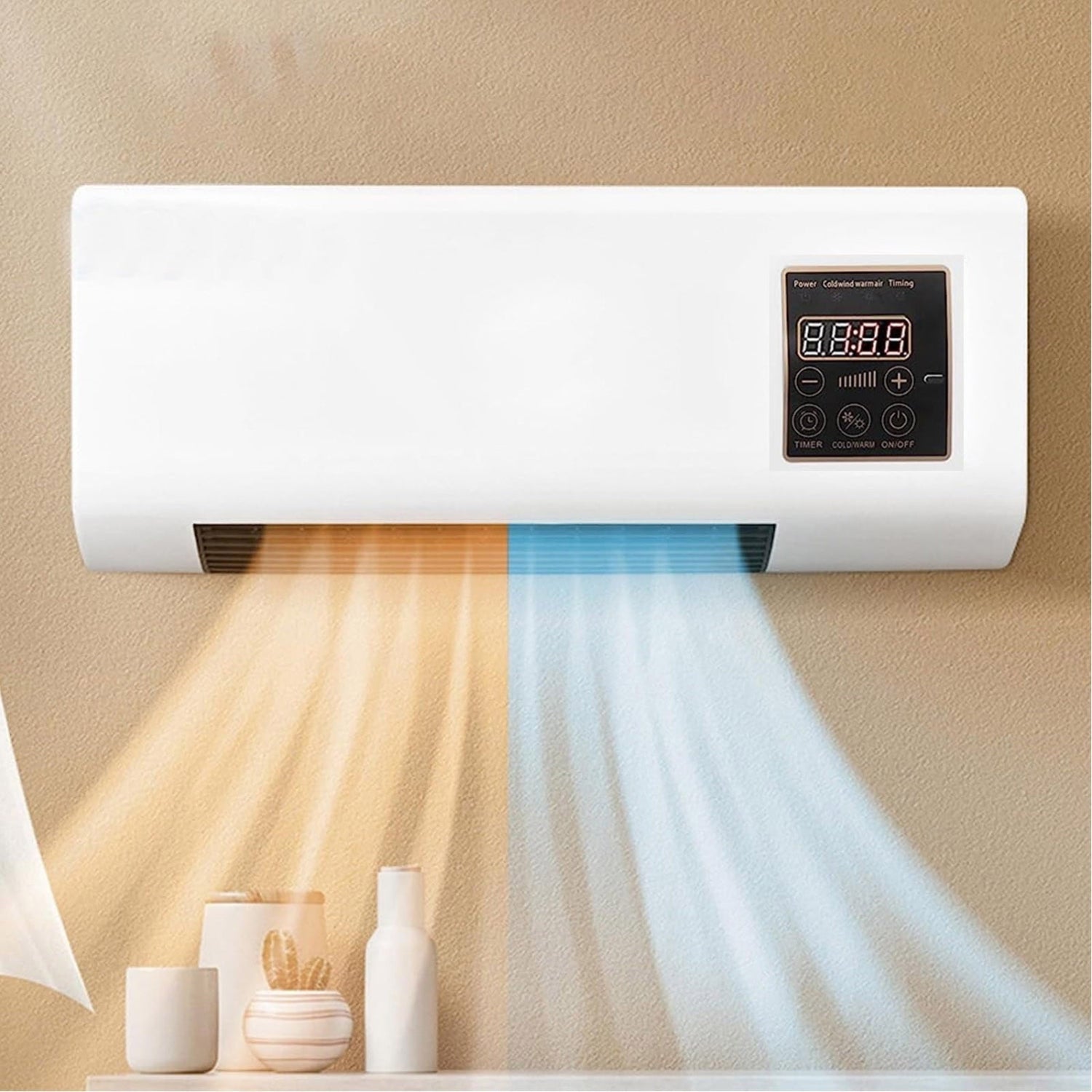 Wandventilator 4-in-1 weiß, an der Wand montiert