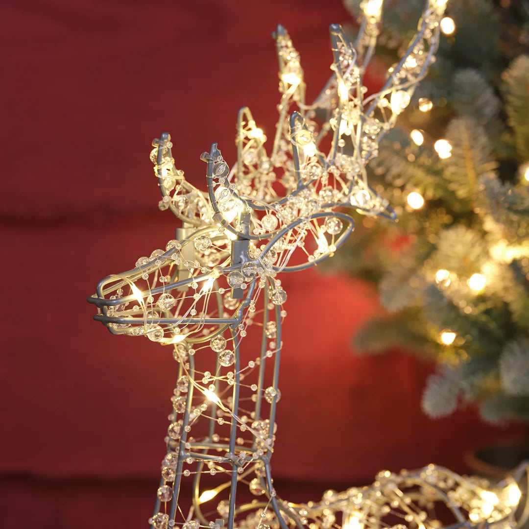 LED-Rentiere mit Schlitten – Weihnachtsdeko Außen 150 LEDs