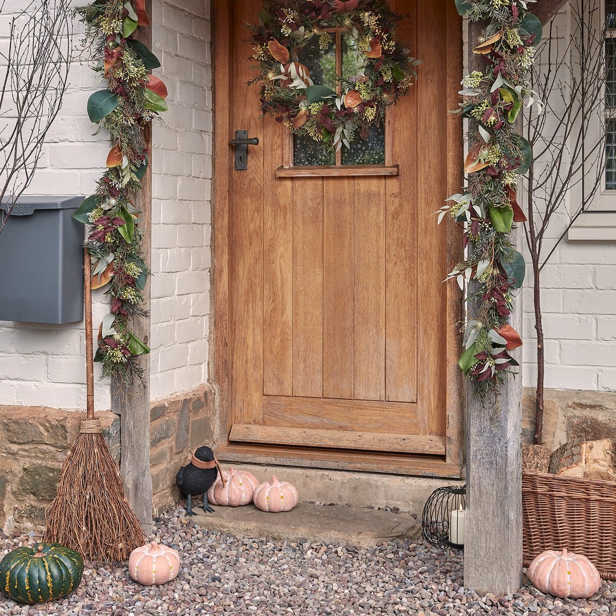 Herbst- und Wintergirlande mit Beleuchtung – 1,5 m