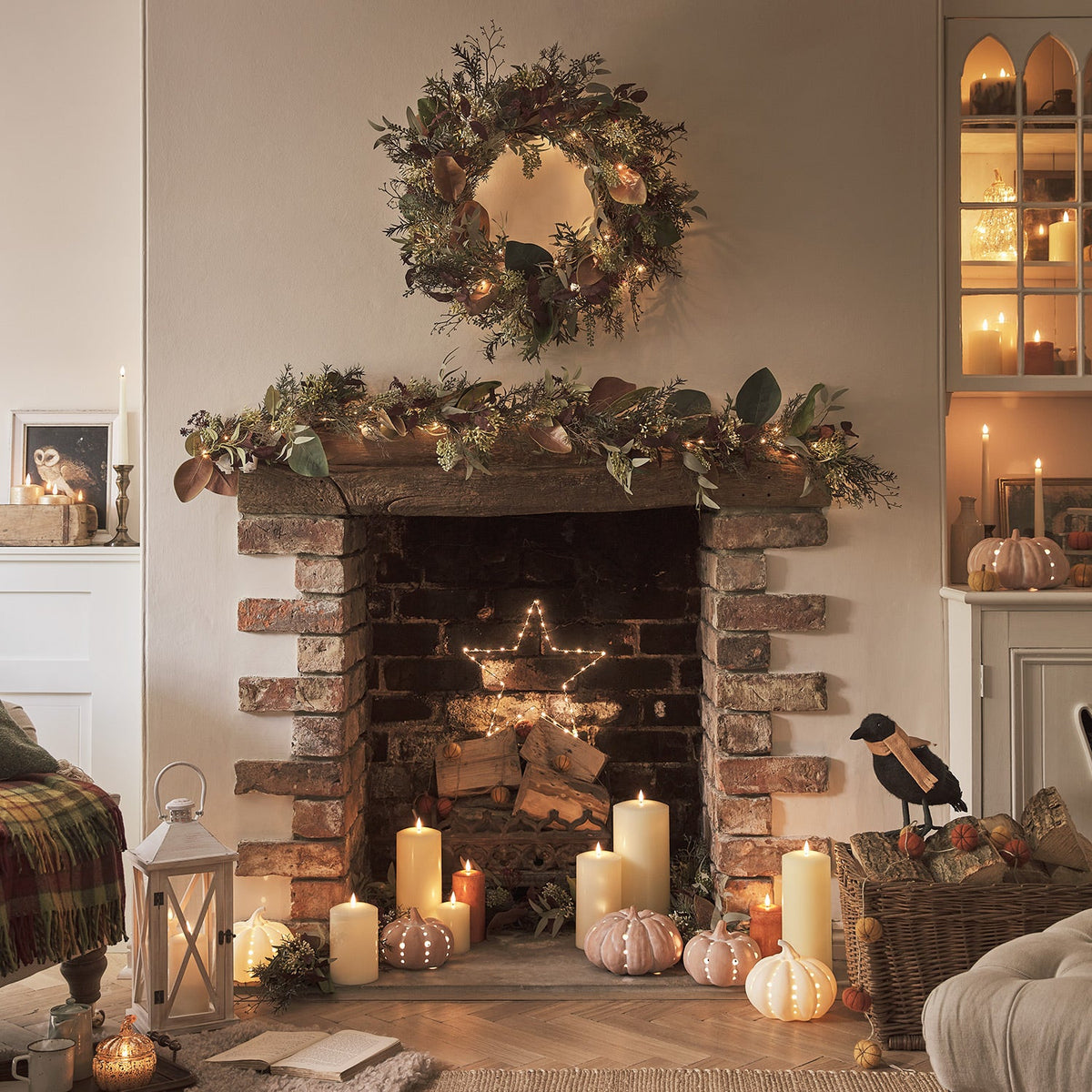 Herbst- und Wintergirlande mit Beleuchtung – 1,5 m