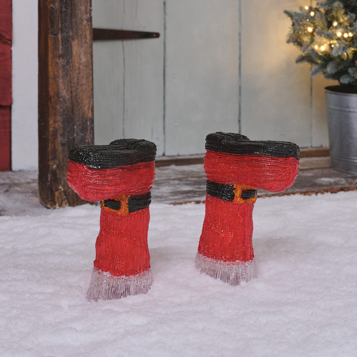 LED-Stableuchten Weihnachtsstiefel – 2er Set