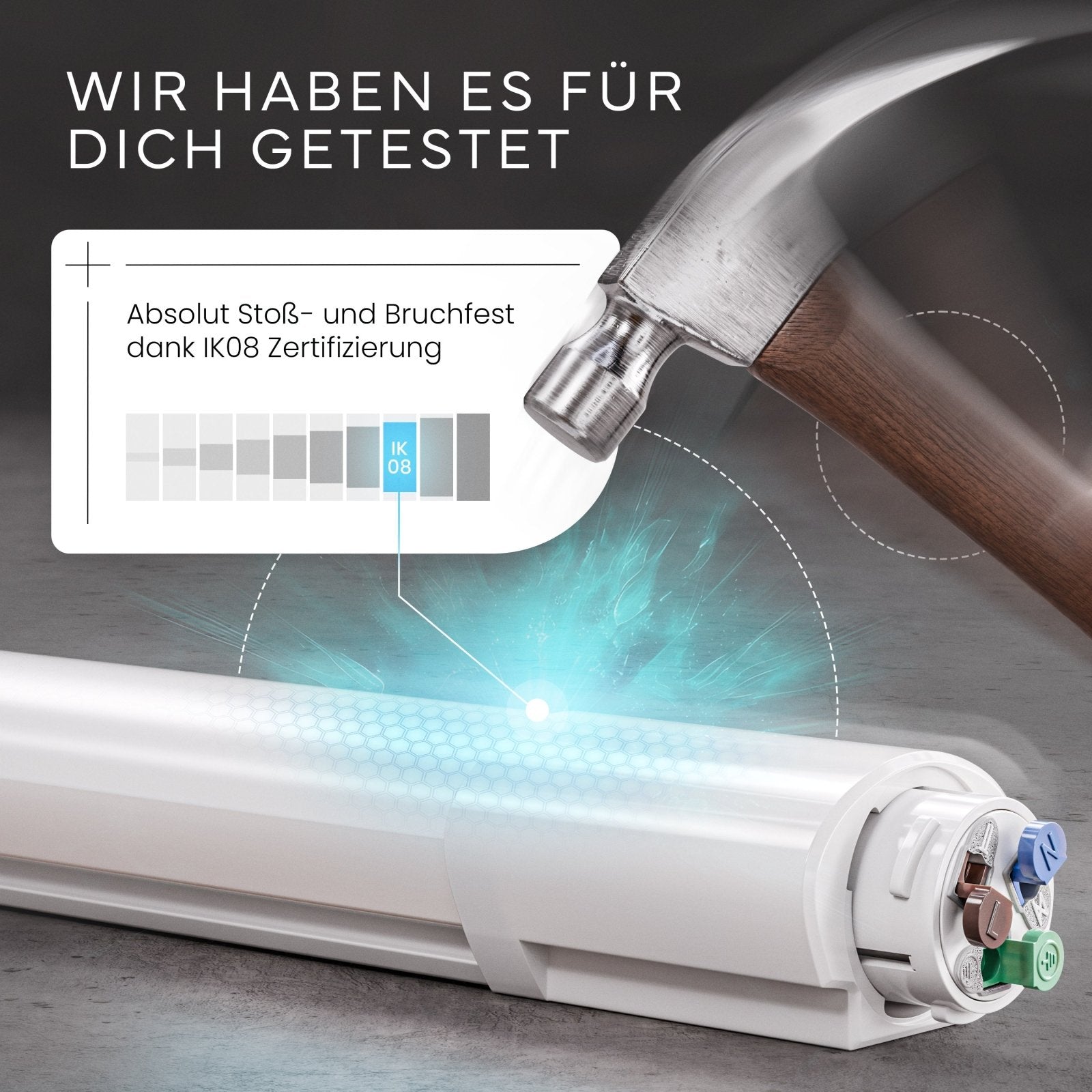 LED Feuchtraumleuchte SLIM Schnellklemme PG11
