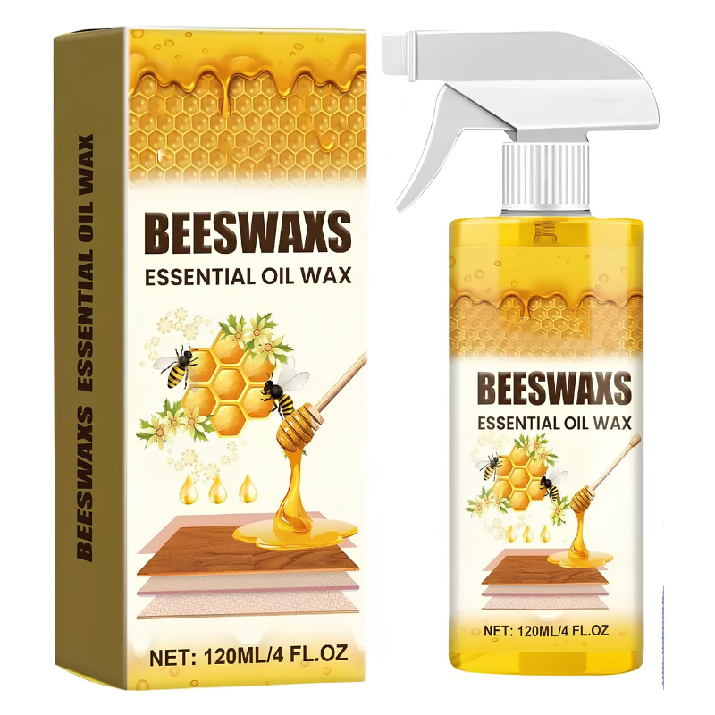WoodWax Bienenwachs-Pflegespray Verpackung und Flasche