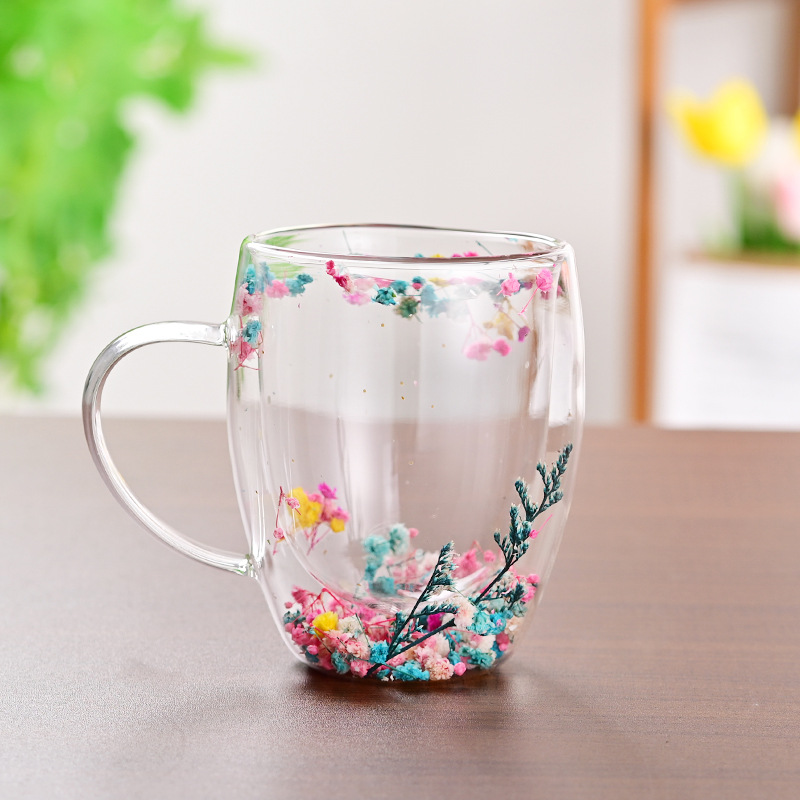 CrystalMug Doppelwandiges Glas, Isolierender Kaffeebecher