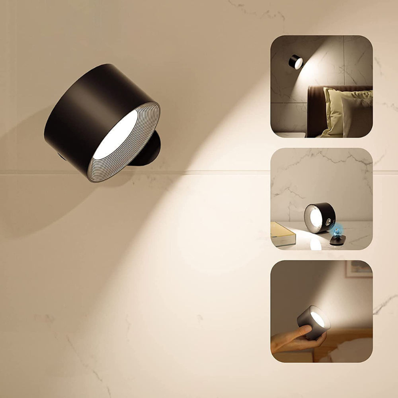 Ledsen RotatingLamp Zwei Leuchten montiert im Schlafzimmer