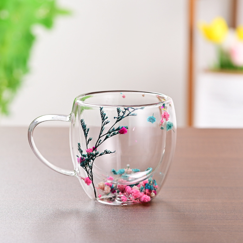 CrystalMug Doppelwandiges Glas, Isolierender Kaffeebecher