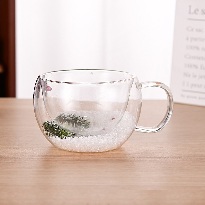 CrystalMug Doppelwandiges Glas, Isolierender Kaffeebecher