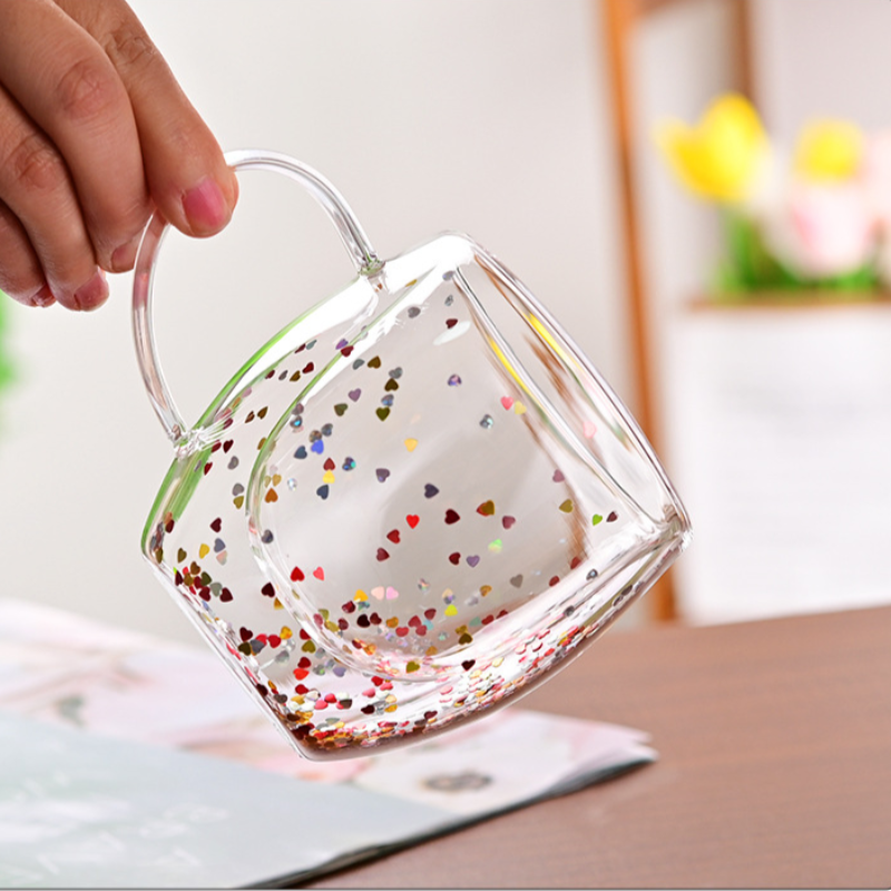 CrystalMug Doppelwandiges Glas, Isolierender Kaffeebecher