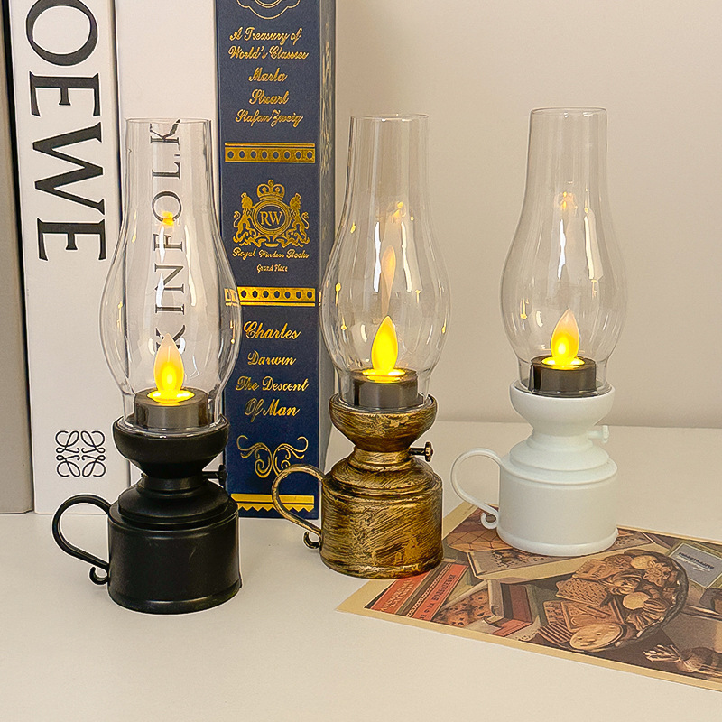 VintageLamp – LED Petroleumlampe mit Flackernder Flamme, 2er Set